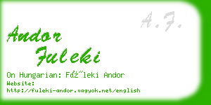 andor fuleki business card